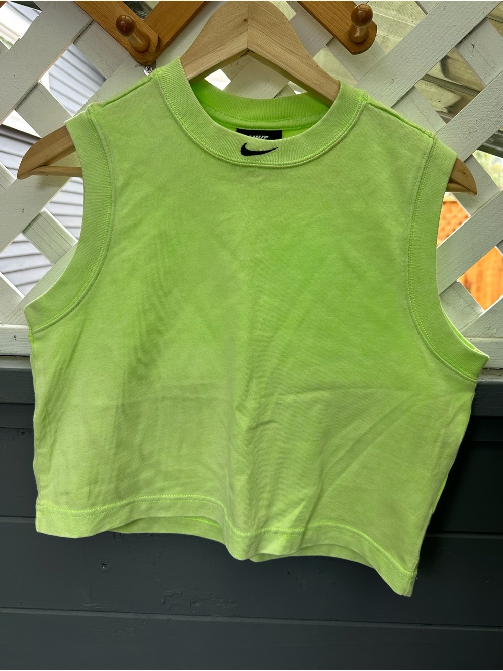 Nike Neon Lime Sleeveless Cropped Tank Top